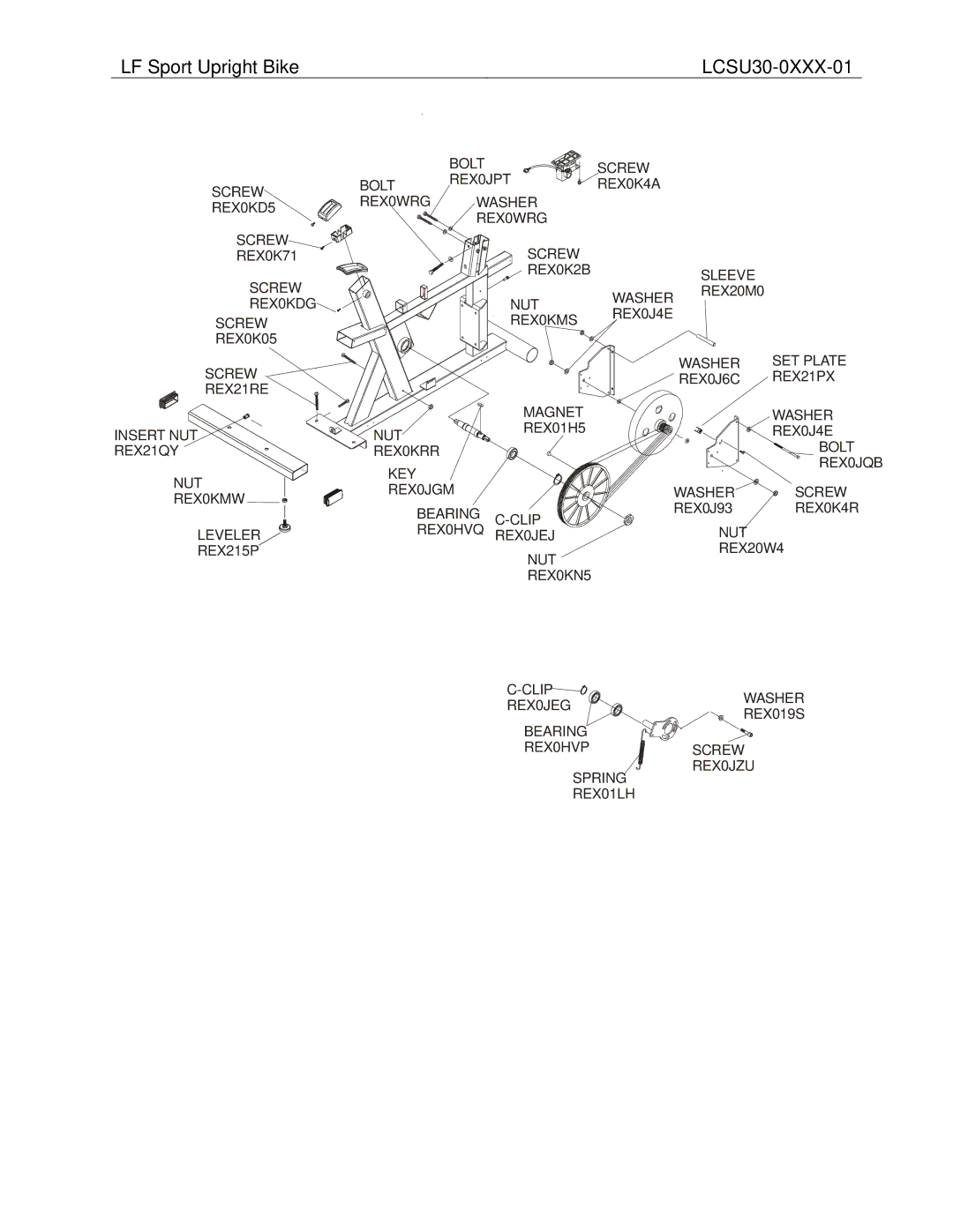 Life Fitness LCSU30-0XXX-01 manual LF Sport Upright Bike 