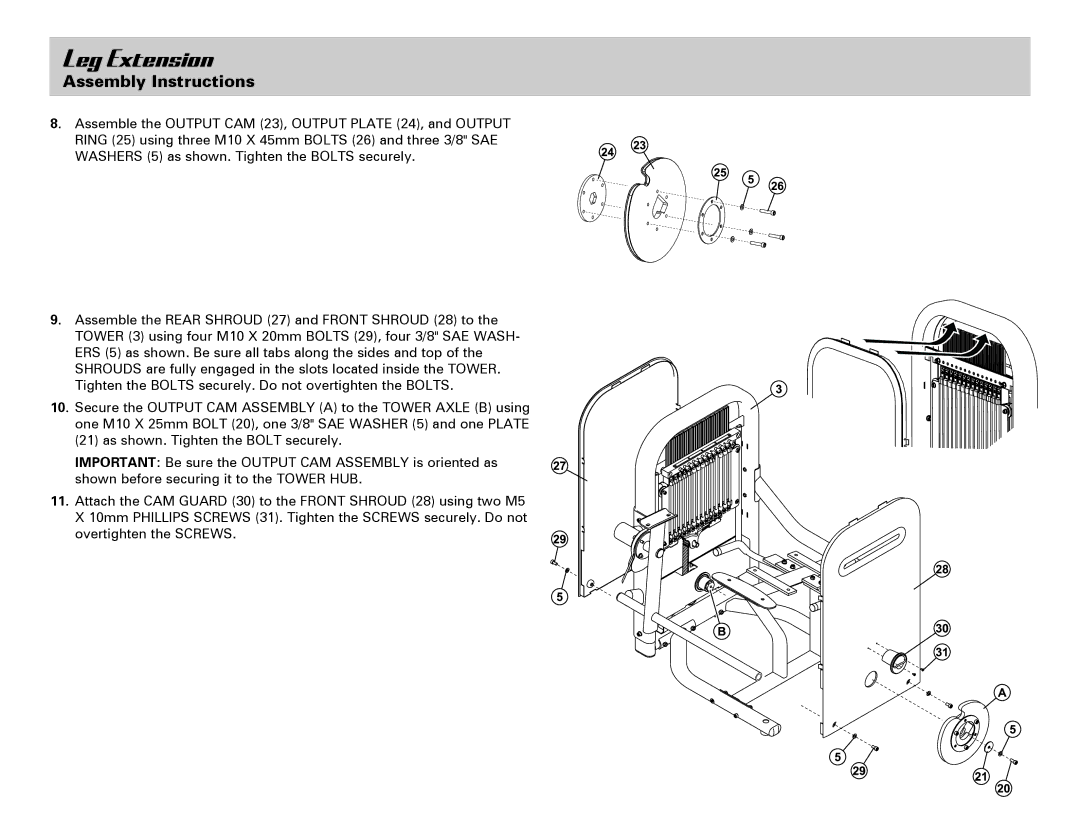 Life Fitness Leg Extension manual 