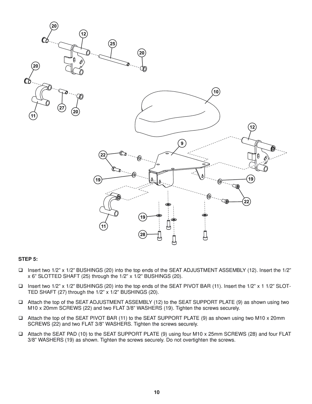 Life Fitness LFADJ manual Step 