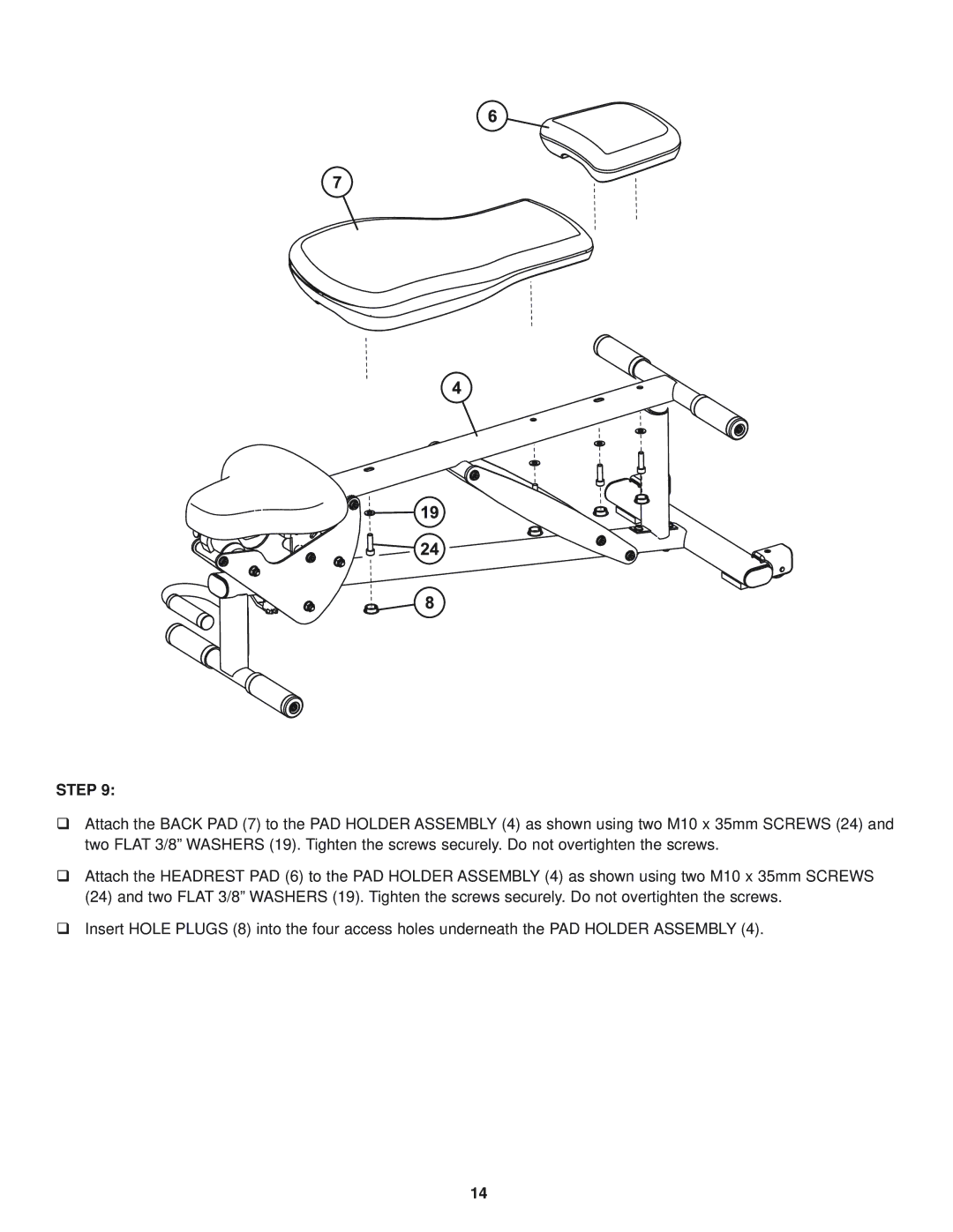 Life Fitness LFADJ manual Step 