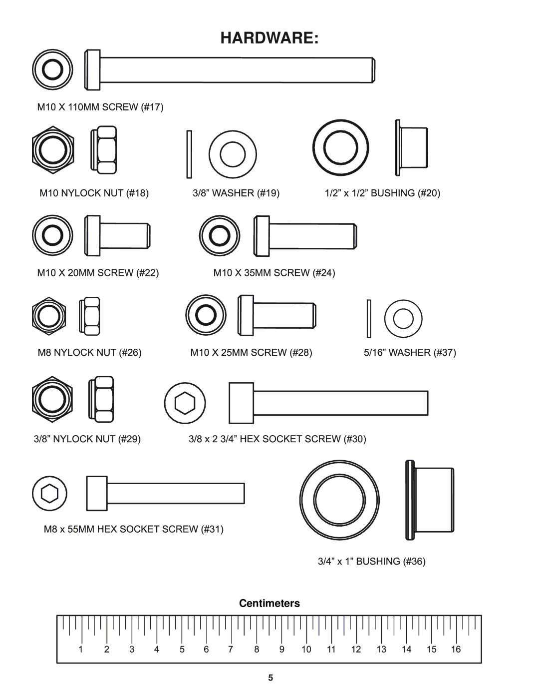 Life Fitness LFADJ manual Hardware 