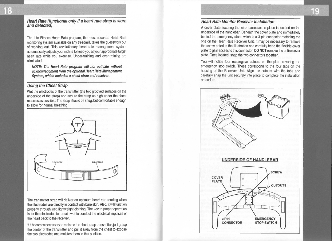 Life Fitness Lifestride 5500 manual Using the Chest Strap, Procedure 