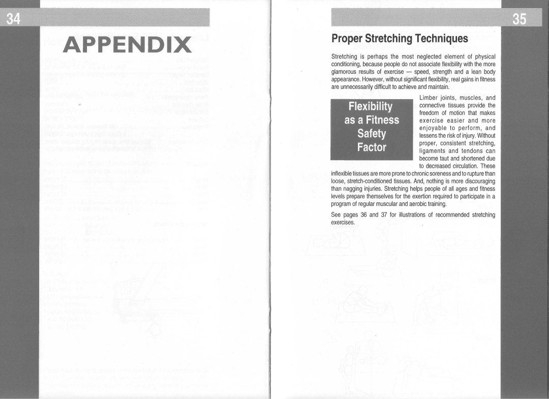 Life Fitness Lifestride 5500 manual Proper Stretching Techniques, As a Fitness, Safety, Factor 