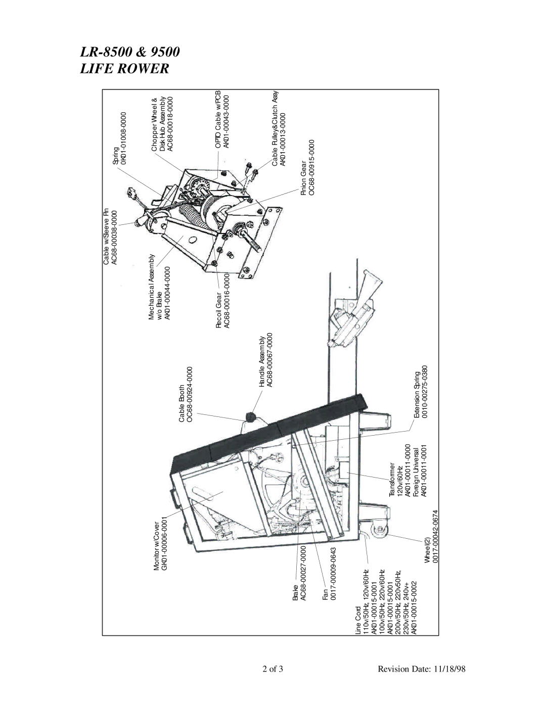 Life Fitness LR9500, LR8500 manual LR-8500 & Life Rower 