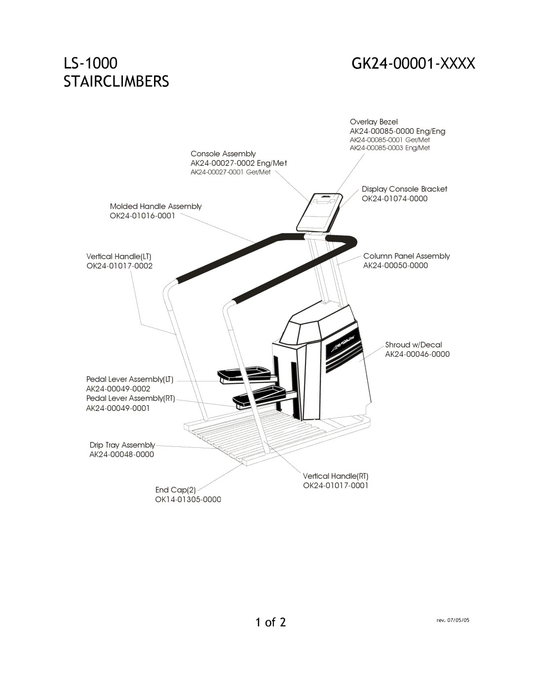 Life Fitness LS-1000 manual Stairclimbers 