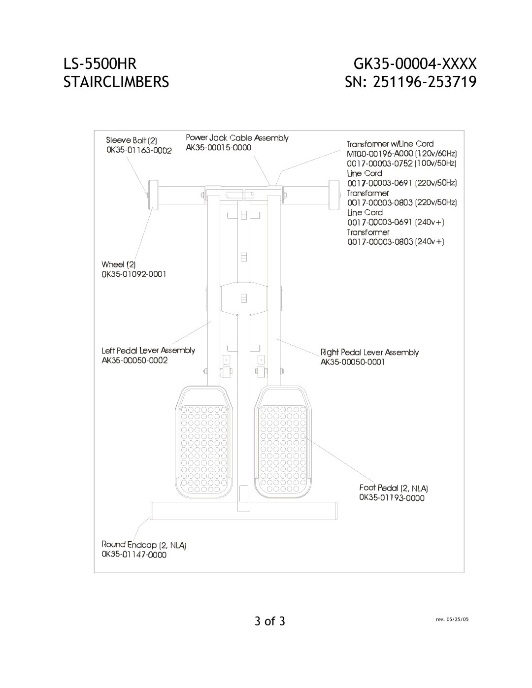 Life Fitness LS-5500HR manual Stairclimbers 