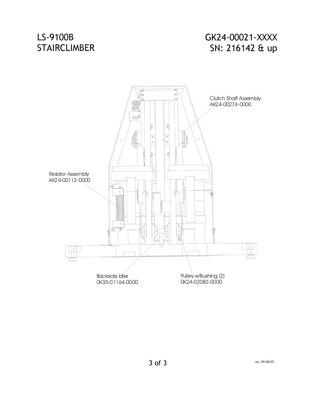 Life Fitness LS-9100B manual 0K35-01164-0000 0K24-02082-0000 