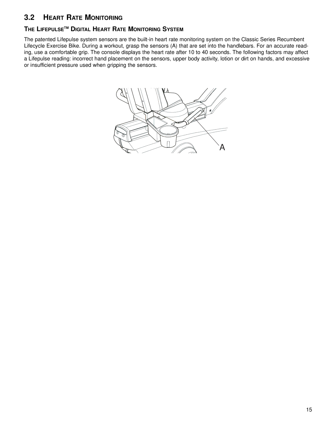 Life Fitness M051-00K39-A167 operation manual Heart Rate Monitoring 