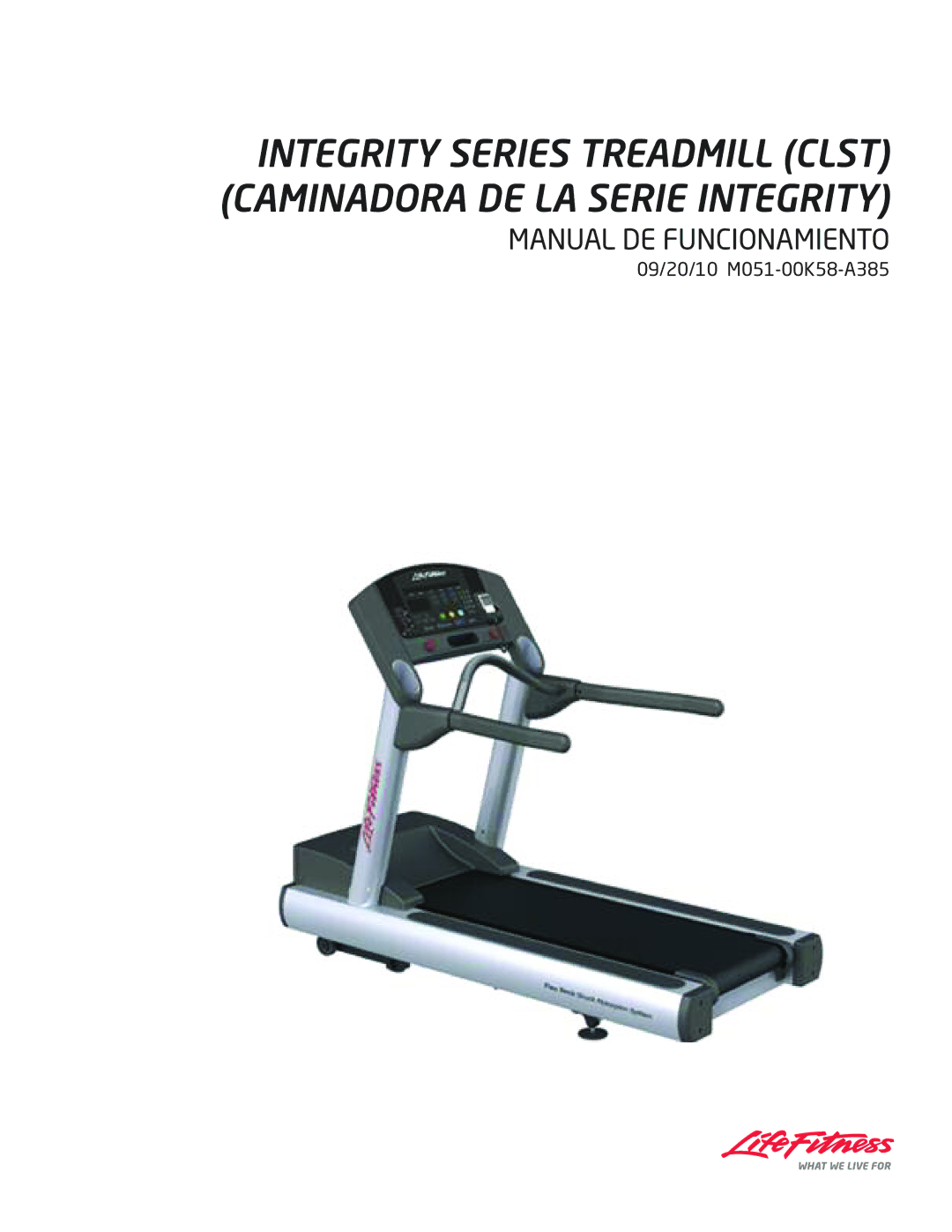 Life Fitness M051-00K58-A385 manual Manual DE Funcionamiento 