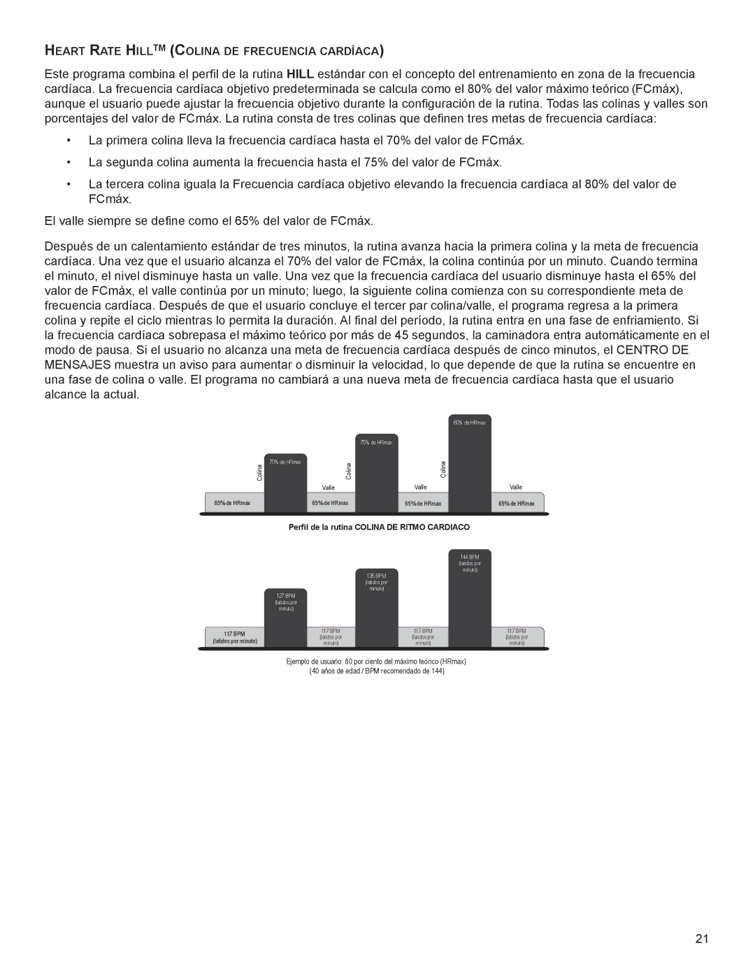 Life Fitness M051-00K58-A385 manual HeARt RAte hiLLtm CoLinA de FReCUenCiA CARdíACA­ 