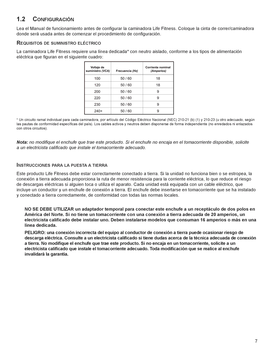 Life Fitness M051-00K58-A394 manual ConFigURACiÓn 