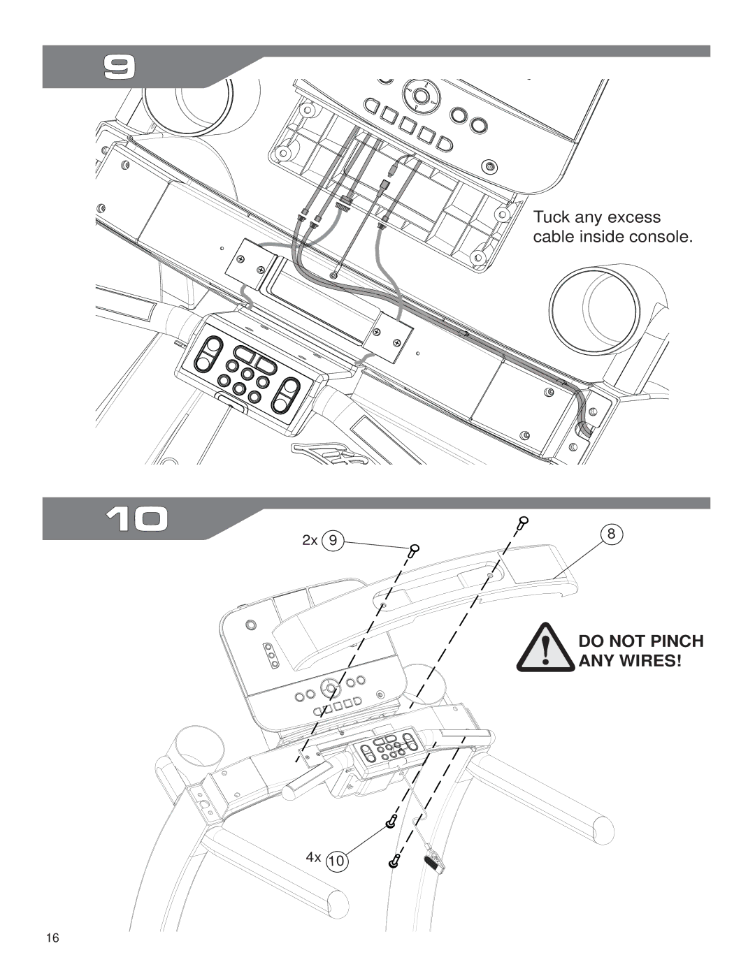 Life Fitness M051-00K59-0011 REV A owner manual Do not Pinch ANY Wires 