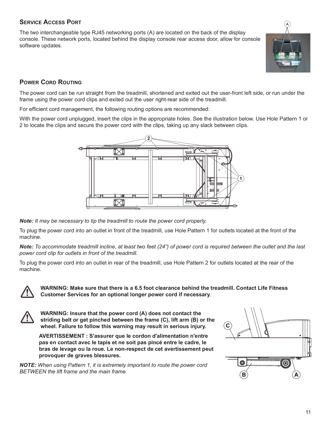 Life Fitness M051-00K60-B098 operation manual Between the lift frame and the main frame 