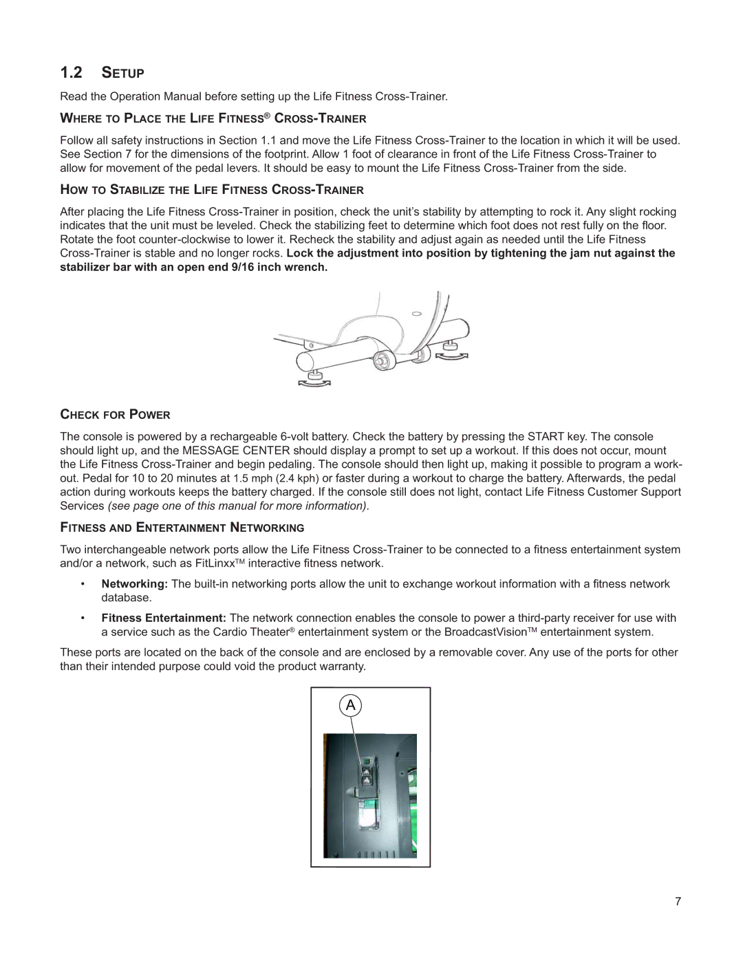 Life Fitness M051-00K61-A132 operation manual Setup 