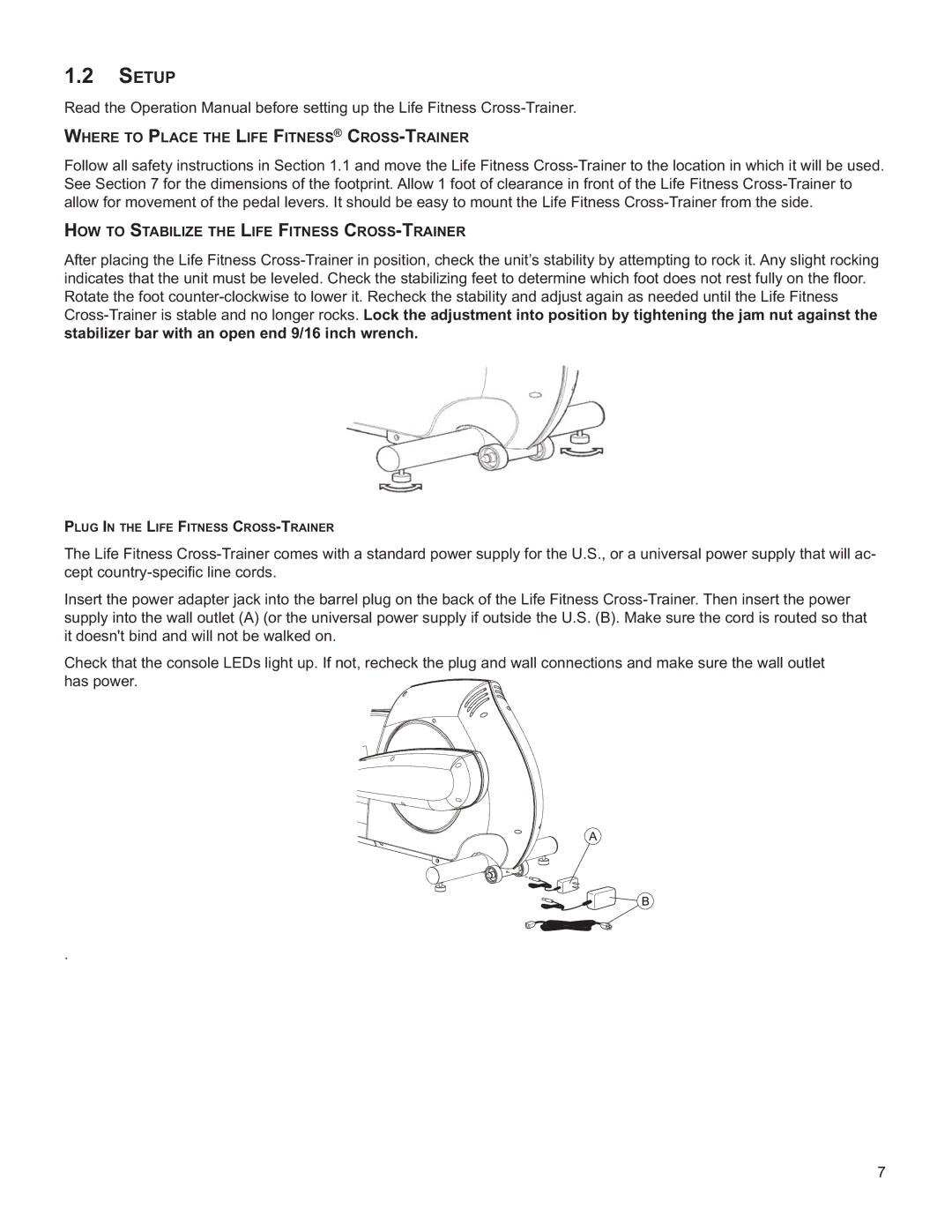 Life Fitness M051-00K61-A137 operation manual Setup 