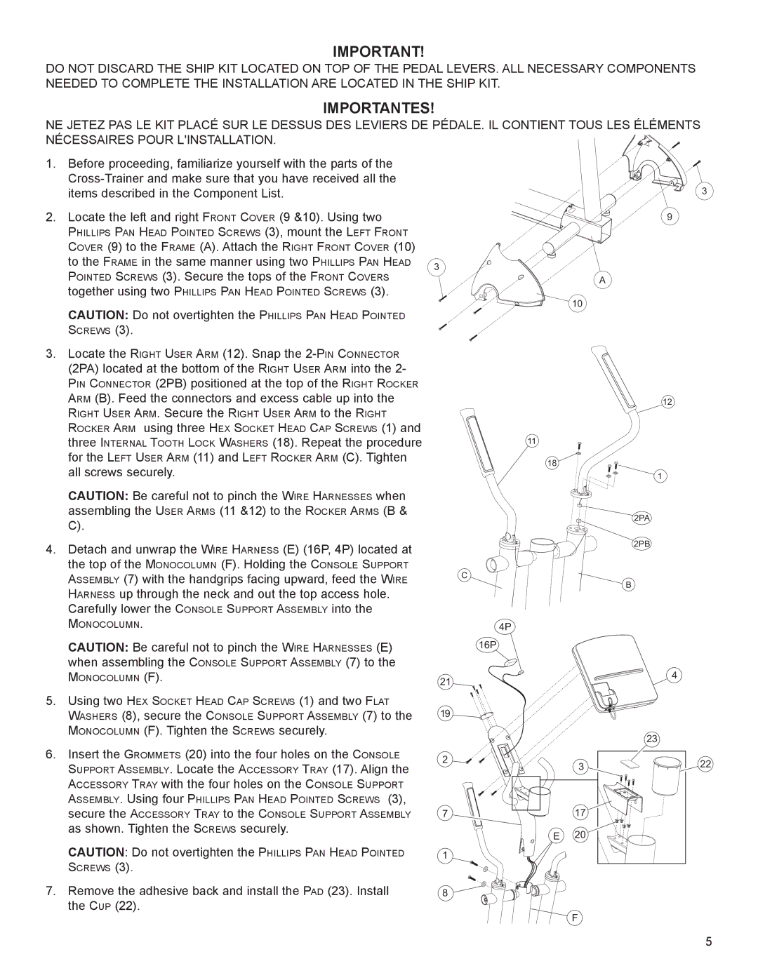 Life Fitness M051-00K61-C131 manual Importantes 