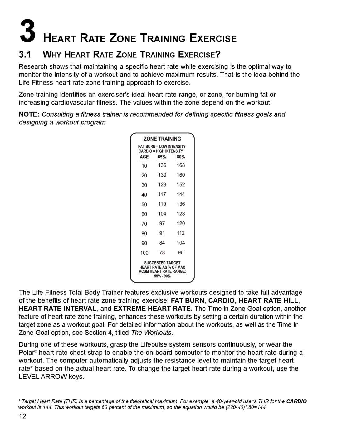 Life Fitness M051-00K62-A107 operation manual Heart Rate Zone Training Exercise, WHY Heart Rate Zone Training EXERCISE? 