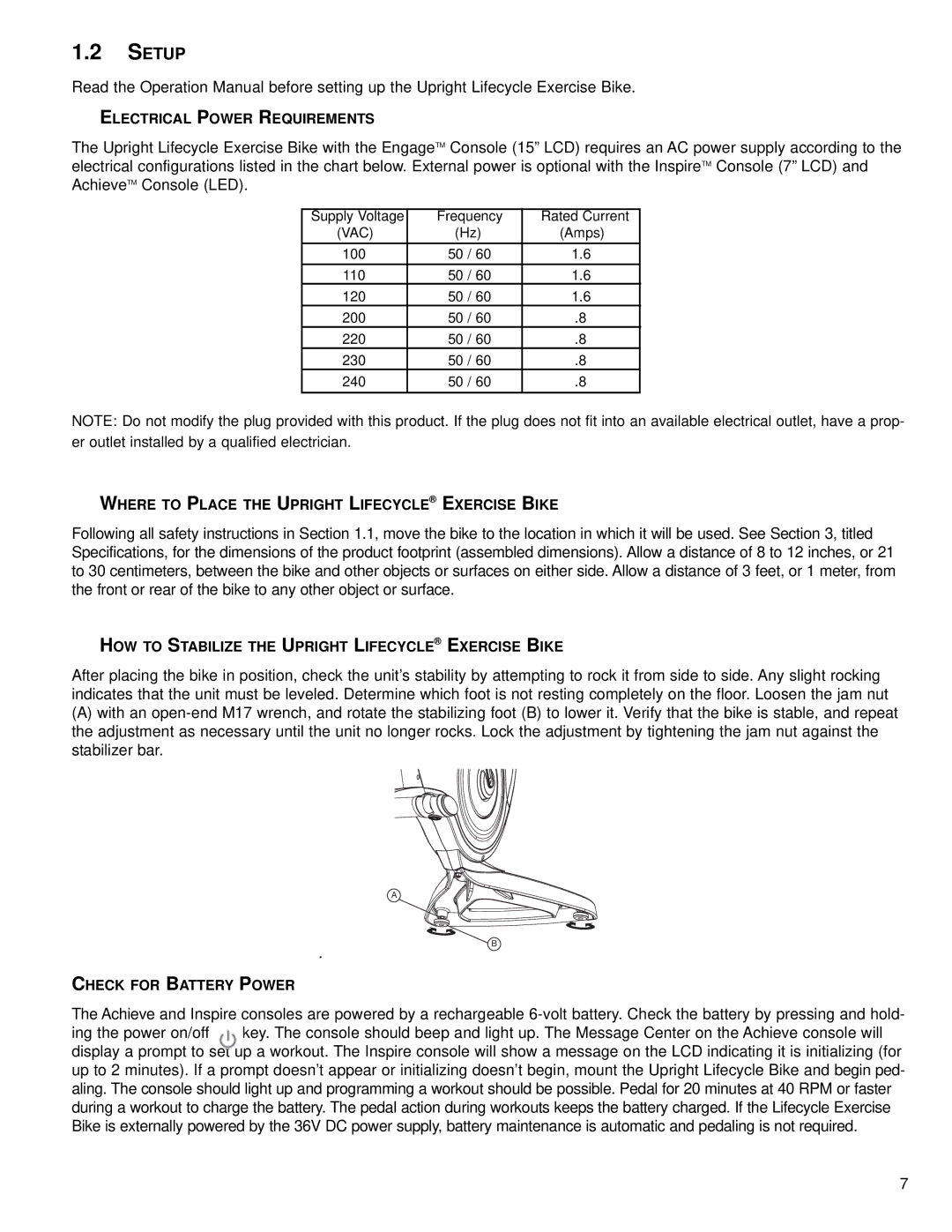 Life Fitness M051-00K67-A151 operation manual Setup 