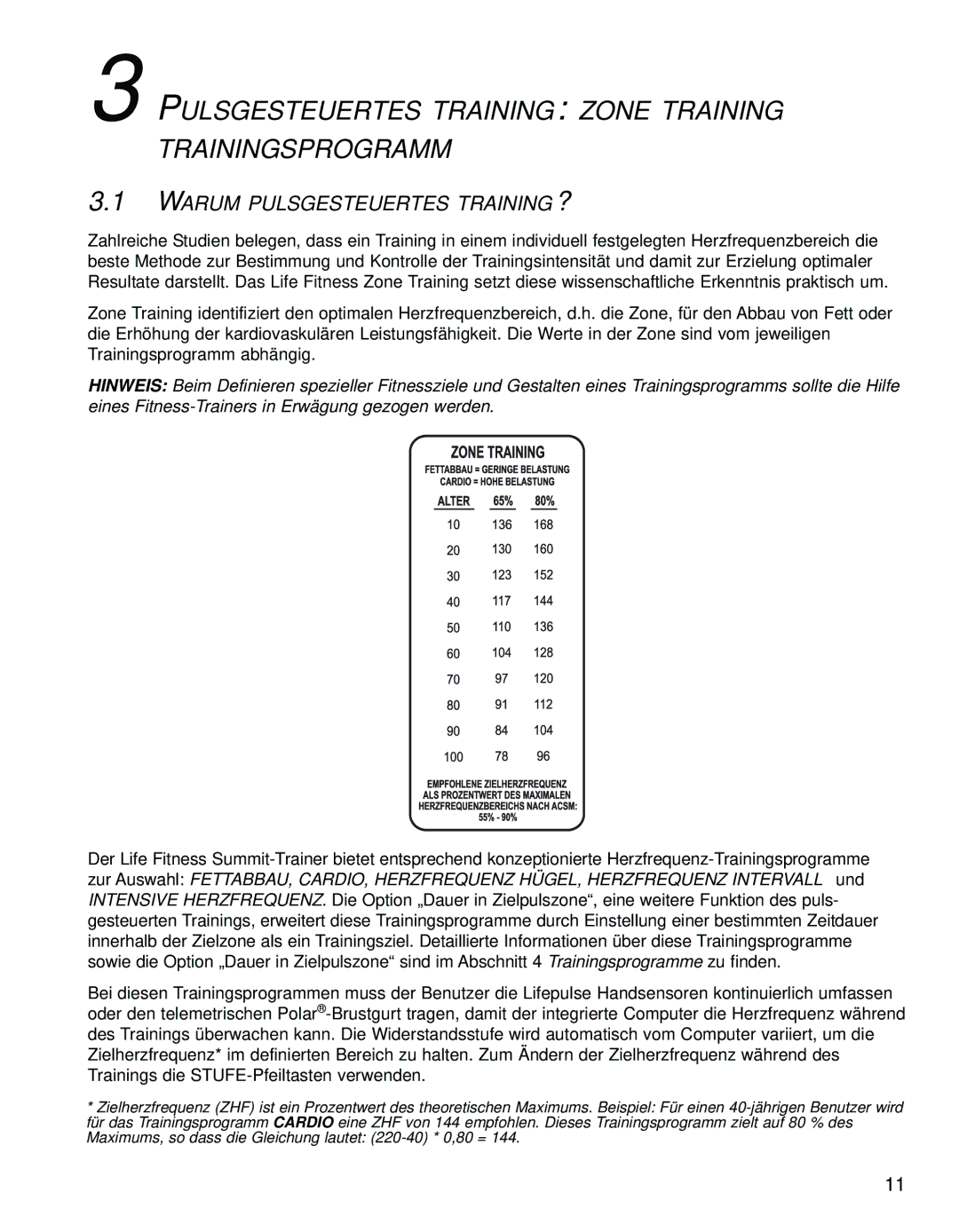 Life Fitness M051-00K68-A003 Pulsgesteuertes Training Zone Training Trainingsprogramm, Warum Pulsgesteuertes TRAINING? 