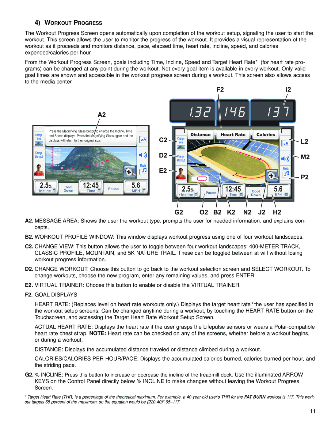 Life Fitness M051-00K70-B029 operation manual F2. Goal Displays 