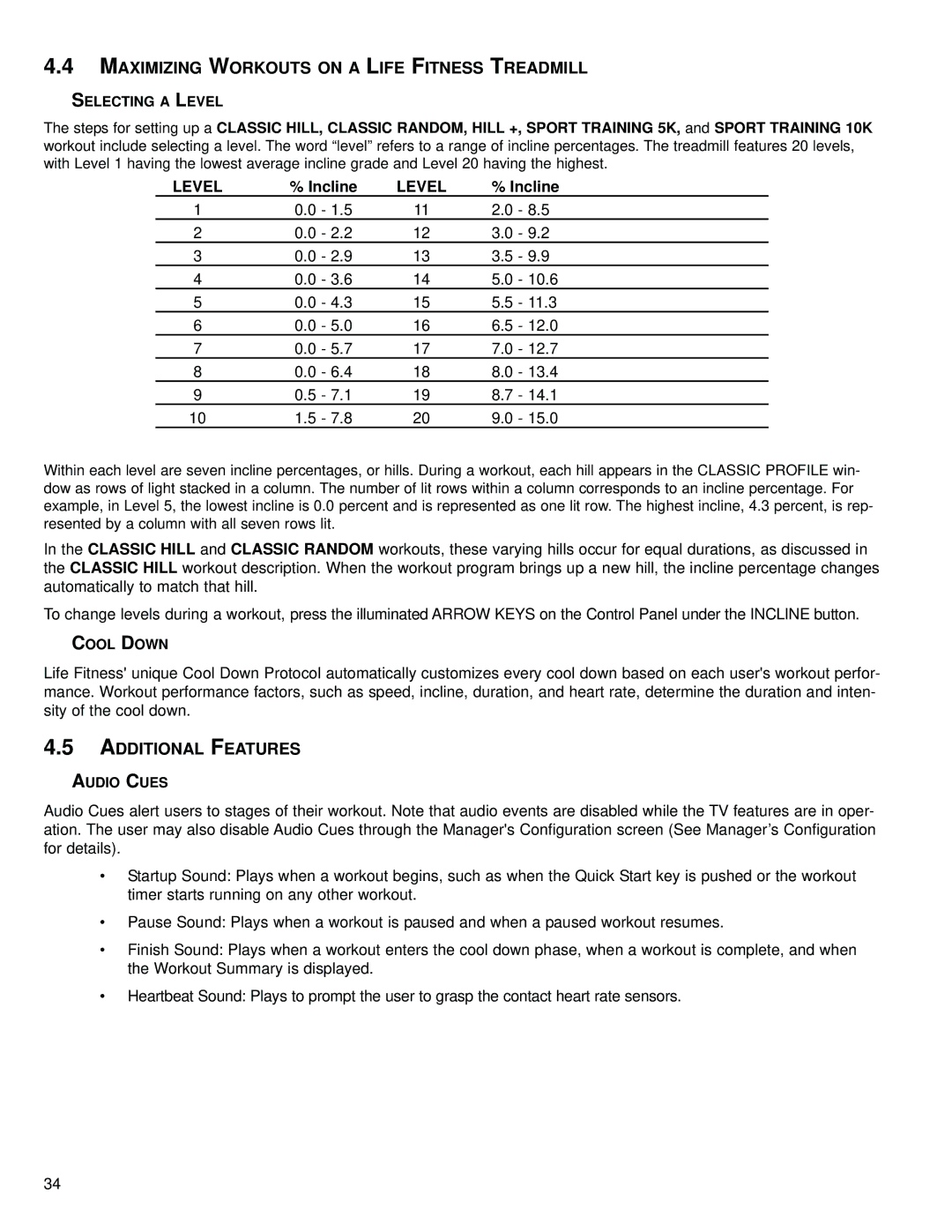 Life Fitness M051-00K70-B029 operation manual Maximizing Workouts on a Life Fitness Treadmill, Additional Features 