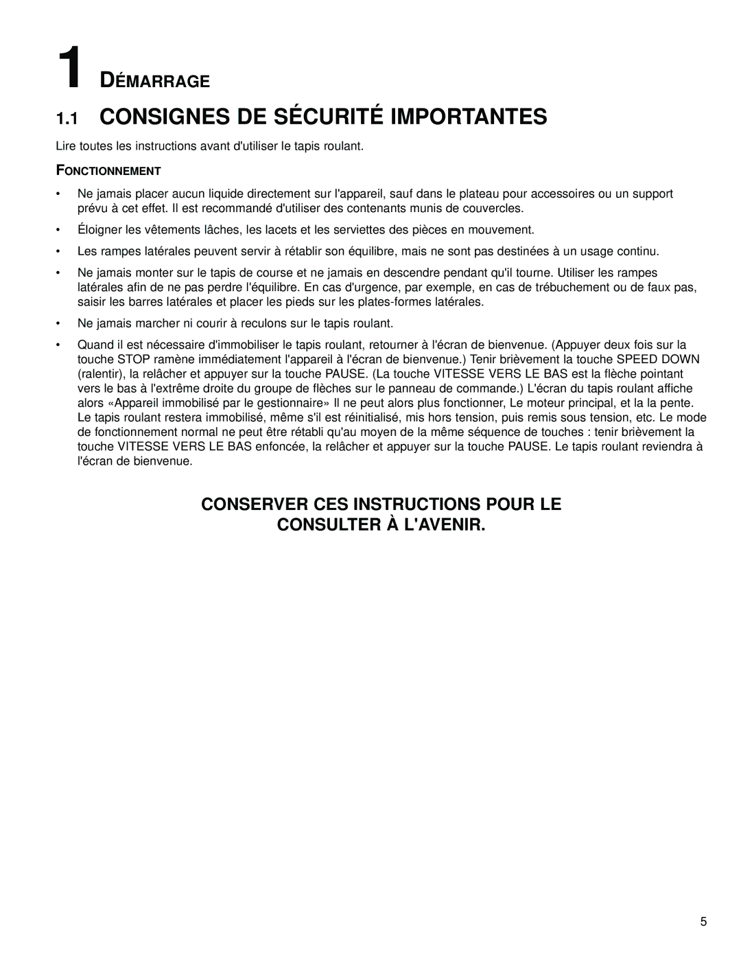 Life Fitness M051-00K70-B029 operation manual Consignes DE Sécurité Importantes 