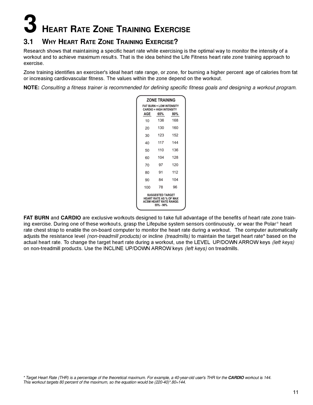 Life Fitness M051-00K70-C031 operation manual Heart Rate Zone Training Exercise, WHY Heart Rate Zone Training EXERCISE? 