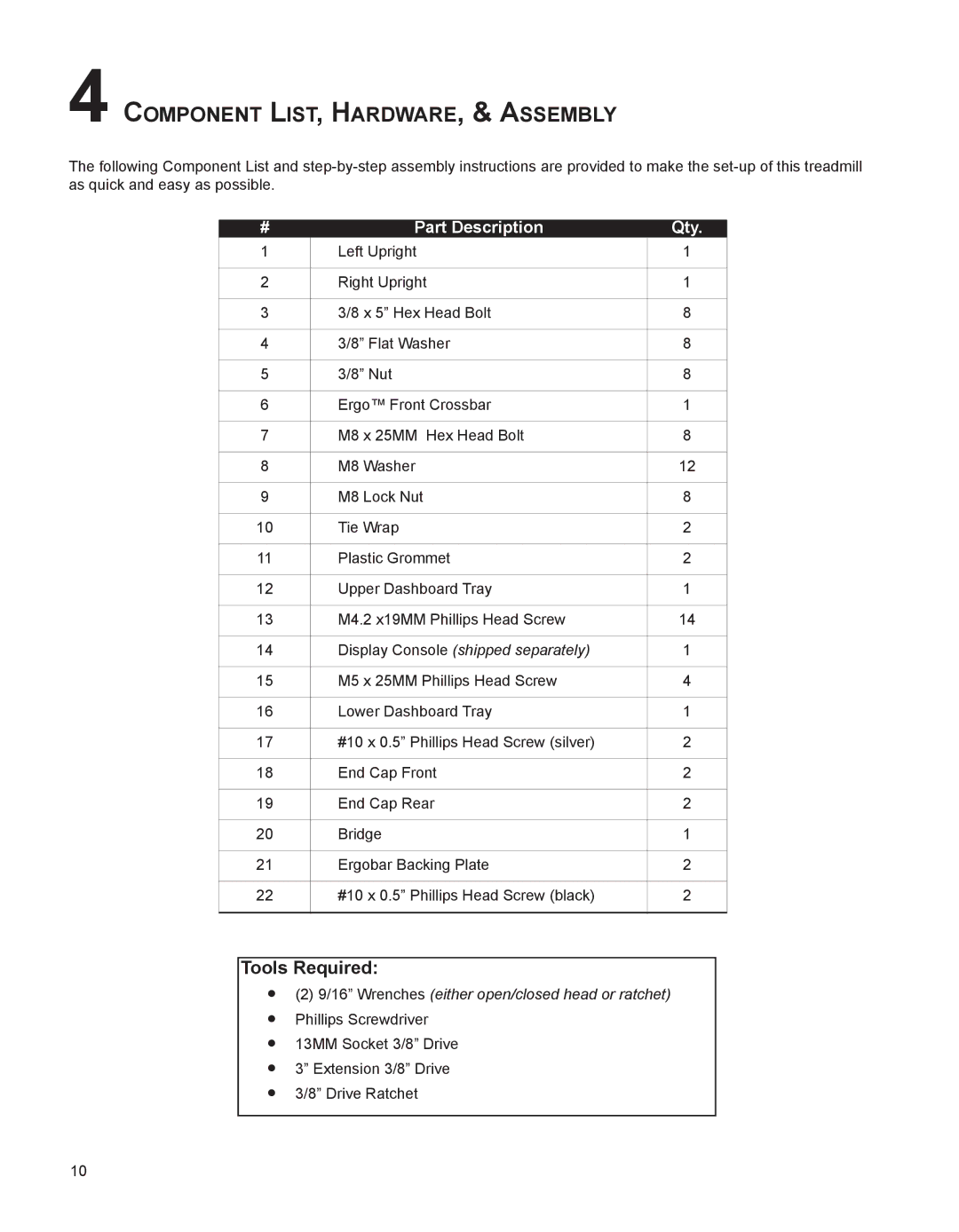 Life Fitness M051-00K75-0002 manual COmPONeNT LIST, HARDWARe, & ASSemBLY 