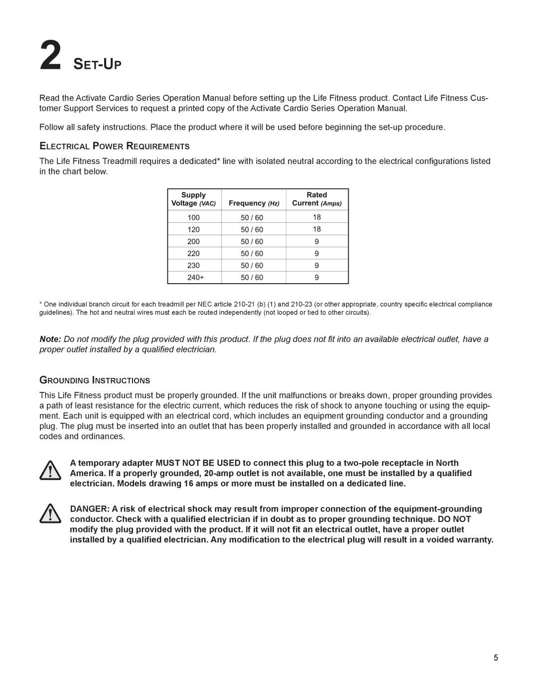 Life Fitness M051-00K75-0002 manual SeT-UP 