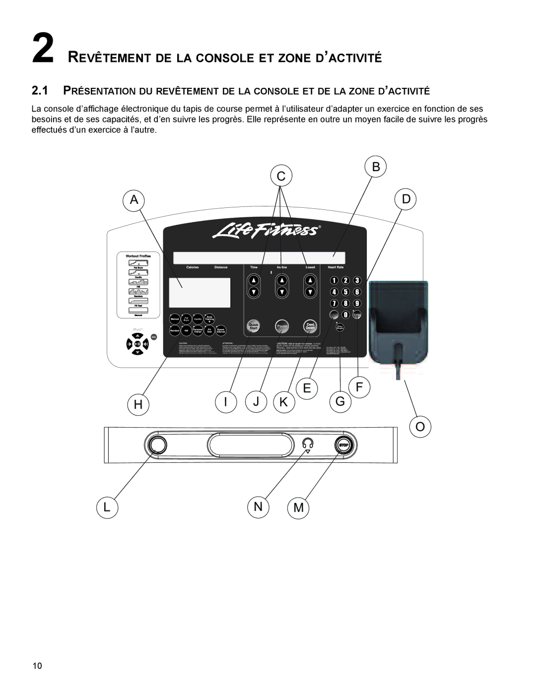 Life Fitness M051-00K79-A001 manuel dutilisation ReVêTemenT de la COnsOle eT zOne d’aCTiViTé, IPod 