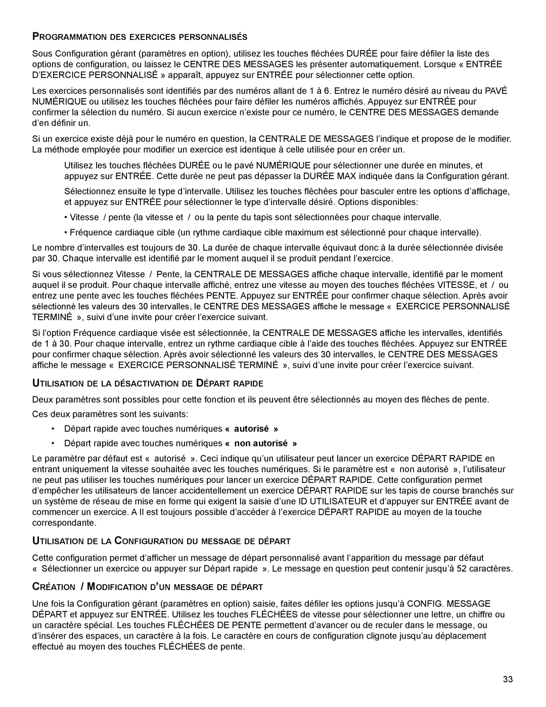 Life Fitness M051-00K79-A001 manuel dutilisation PrOgrammaTiOn des exerCiCes PersOnnalisés 