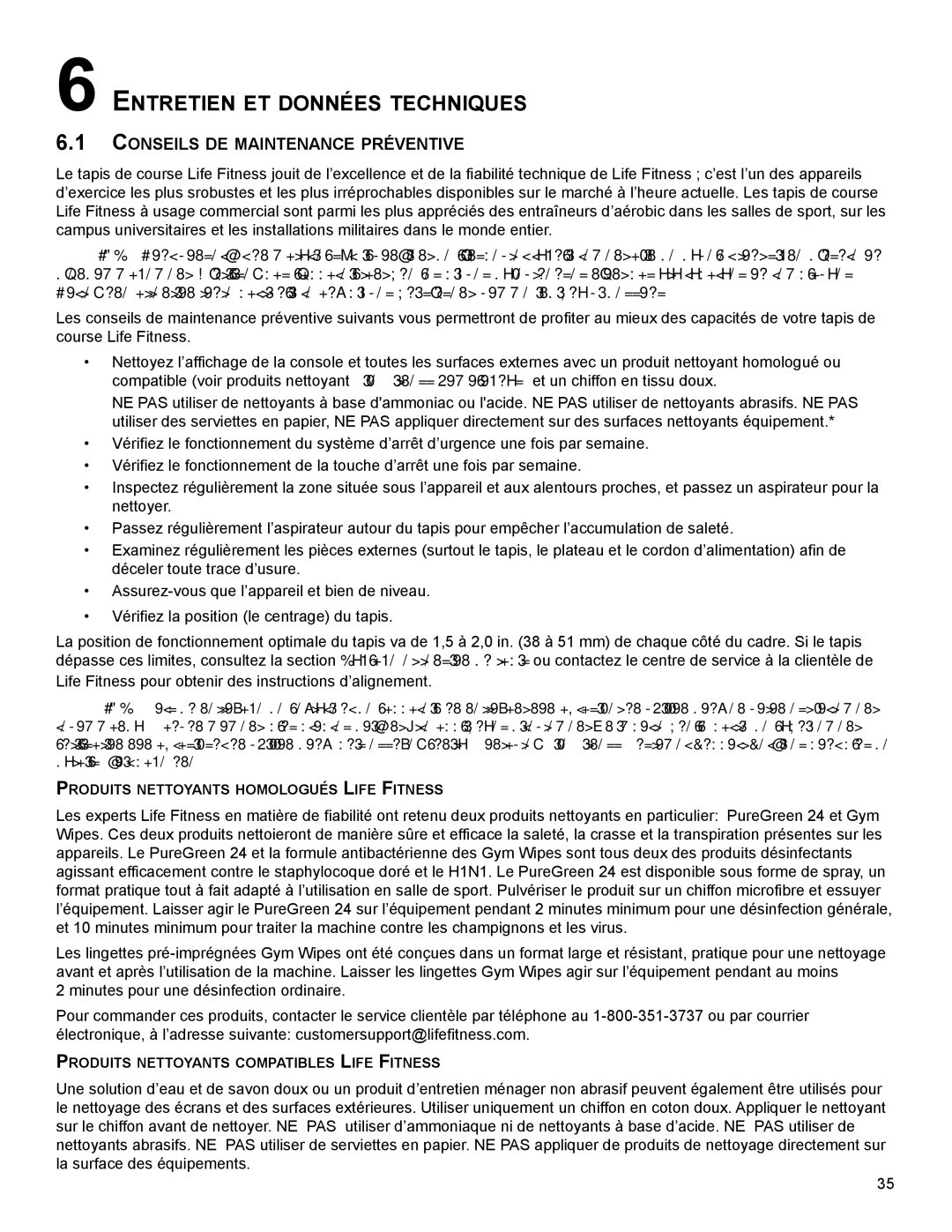 Life Fitness M051-00K79-A001 manuel dutilisation EnTreTien eT dOnnées TeChniqUes, COnseils de mainTenanCe PréVenTiVe 