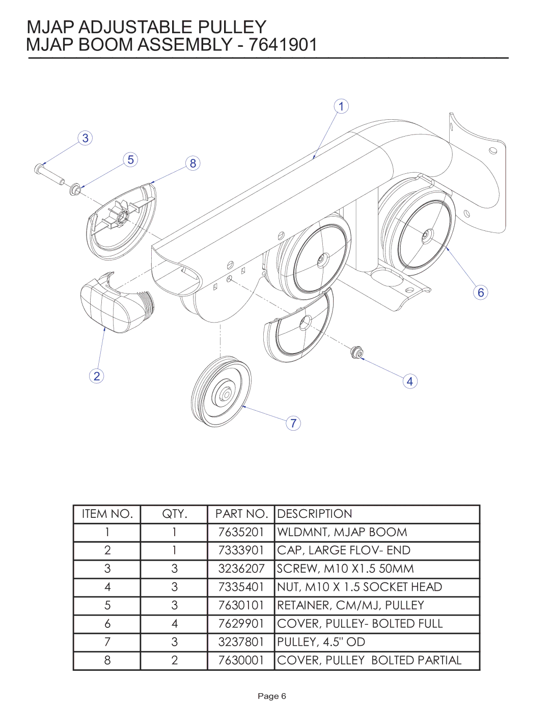 Life Fitness MJAP manual Mjap Adjustable Pulley Mjap Boom Assembly 