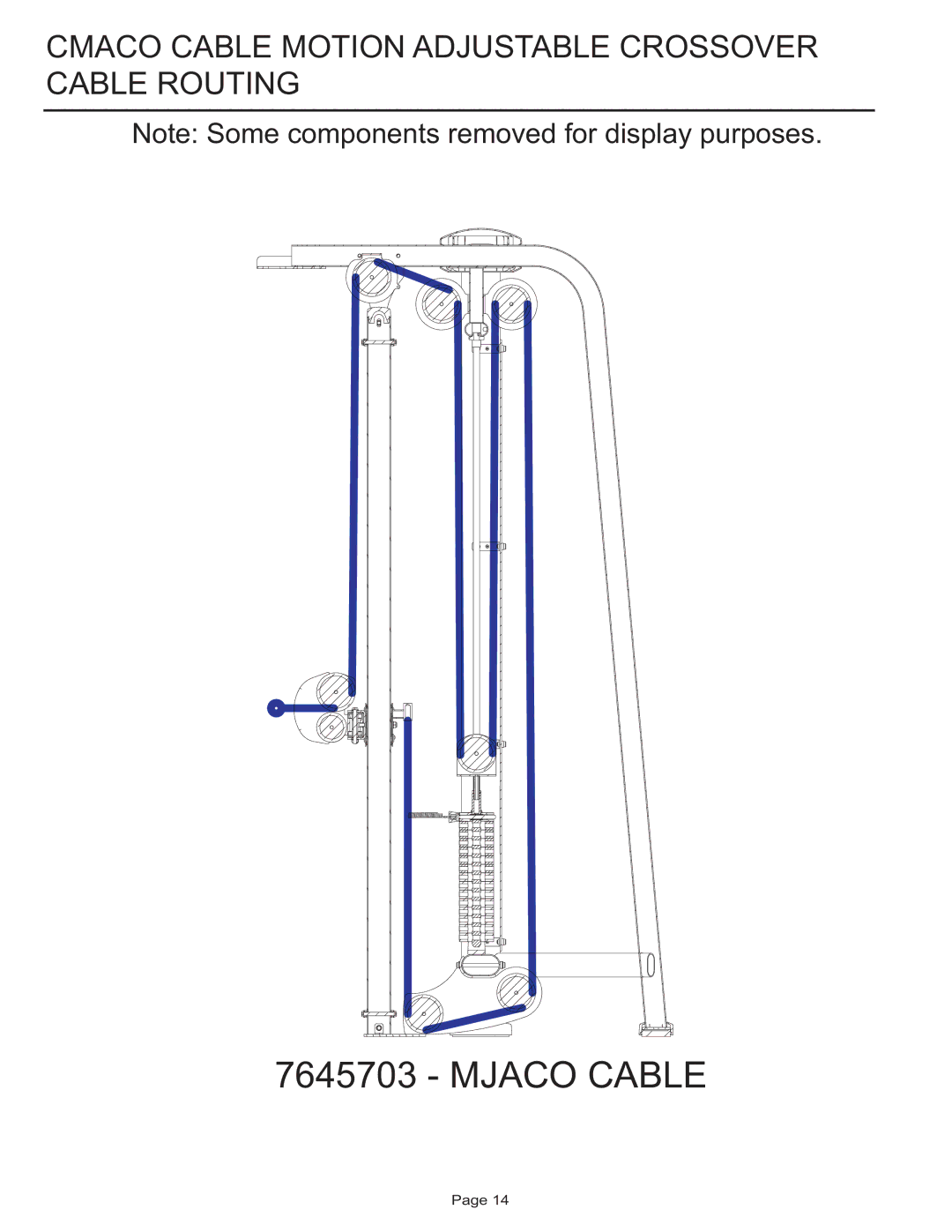 Life Fitness MJAXO manual Cmaco Cable Motion Adjustable Crossover Cable Routing 