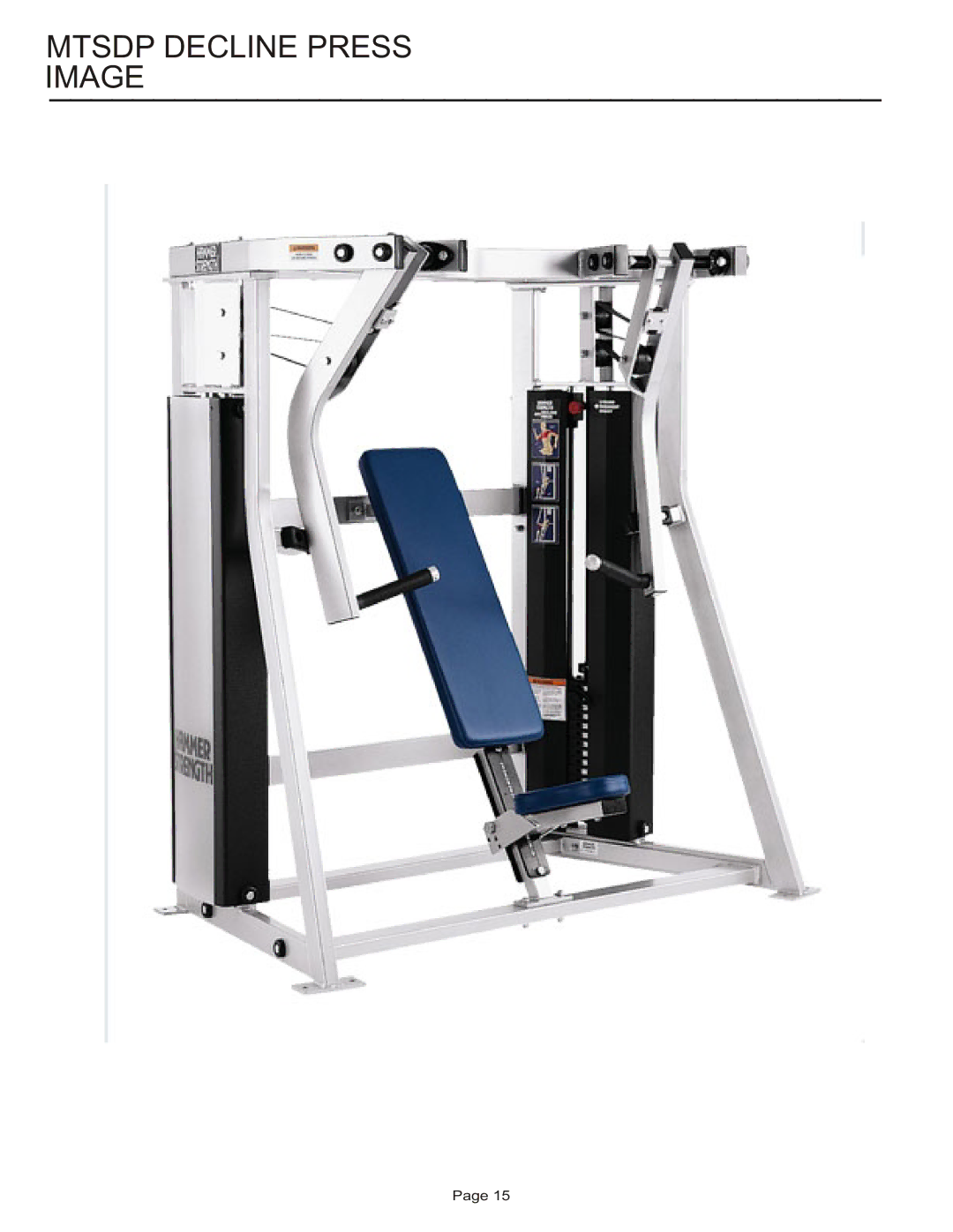 Life Fitness MTSDP manual Mtsdp Decline Press Image 