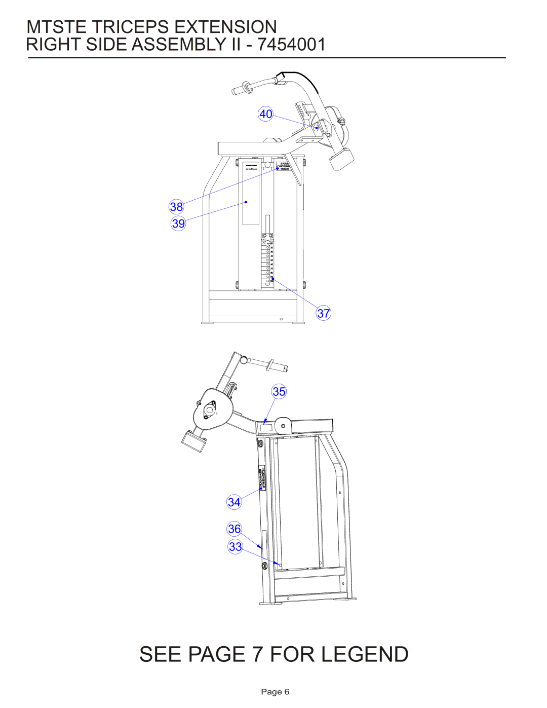 Life Fitness MTSTE manual Mtste Triceps Extension Right Side Assembly II 