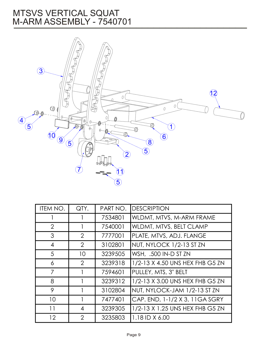 Life Fitness MTSVS manual ARM Assembly 