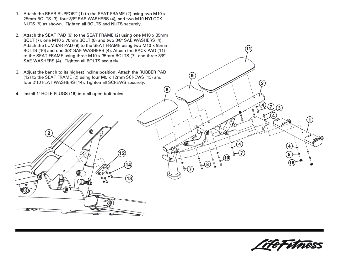 Life Fitness Multi Adjustable Bench owner manual 