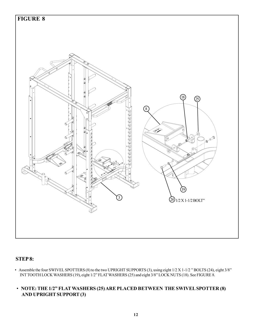 Life Fitness OHDCR manual 24 1/2X1-1/2BOLT 