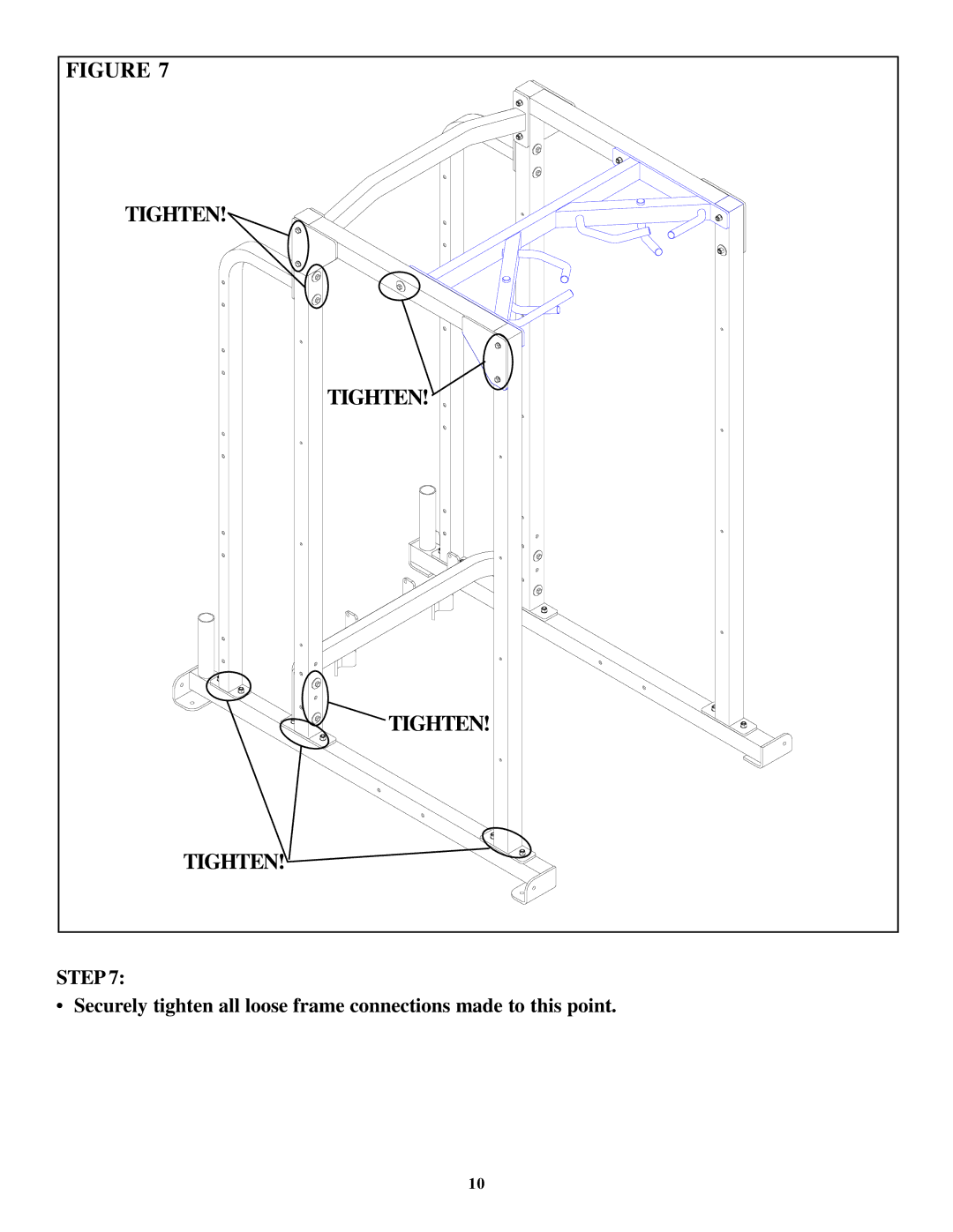 Life Fitness OHDPR8 manual Tighten 