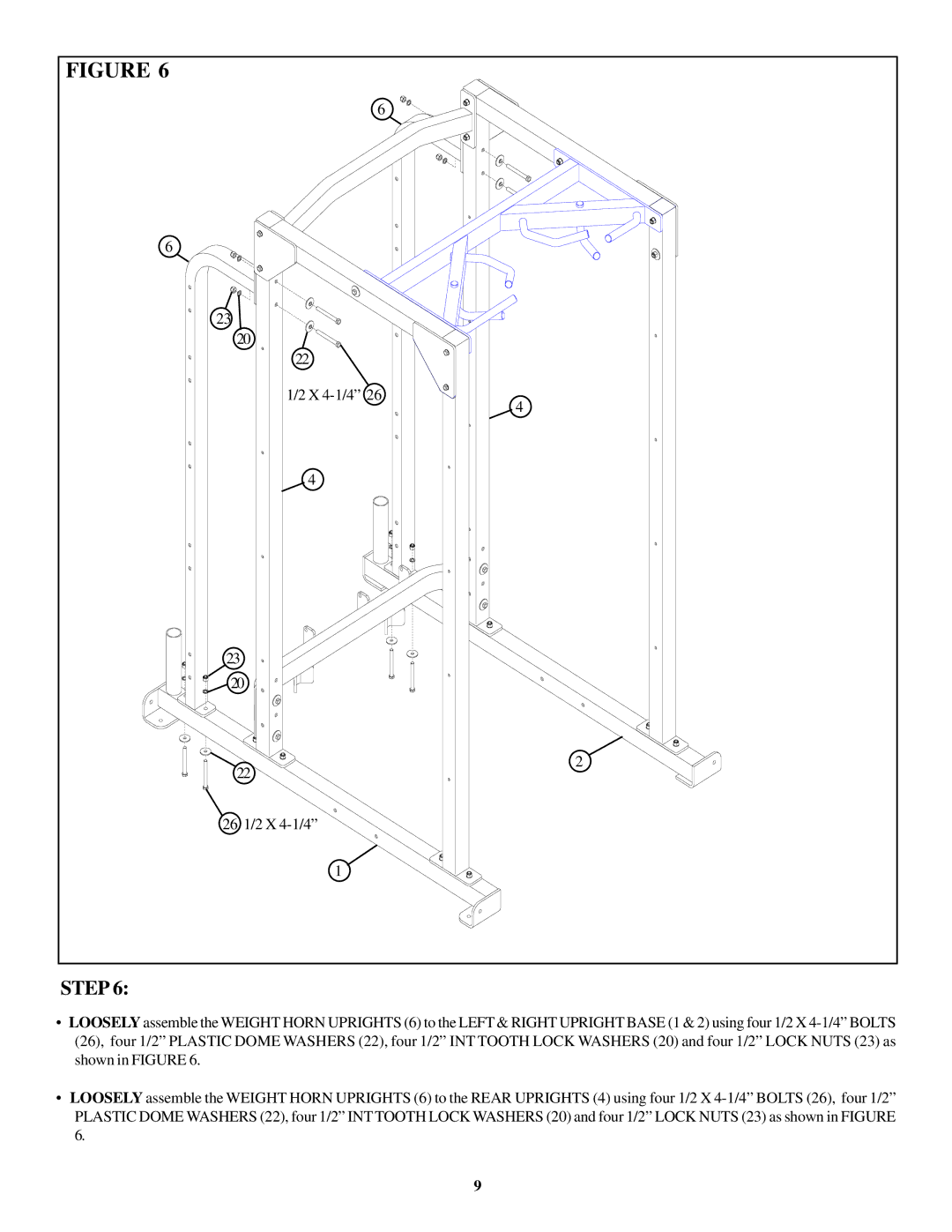 Life Fitness OHDPR8 manual X 4-1/4 26 1/2 X 4-1/4 