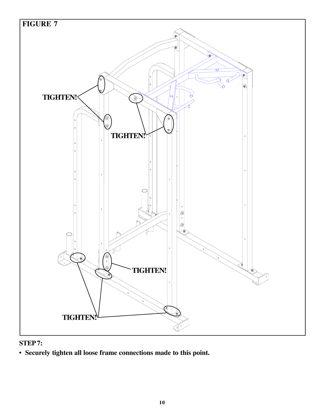 Life Fitness OHDPR9 manual Tighten 