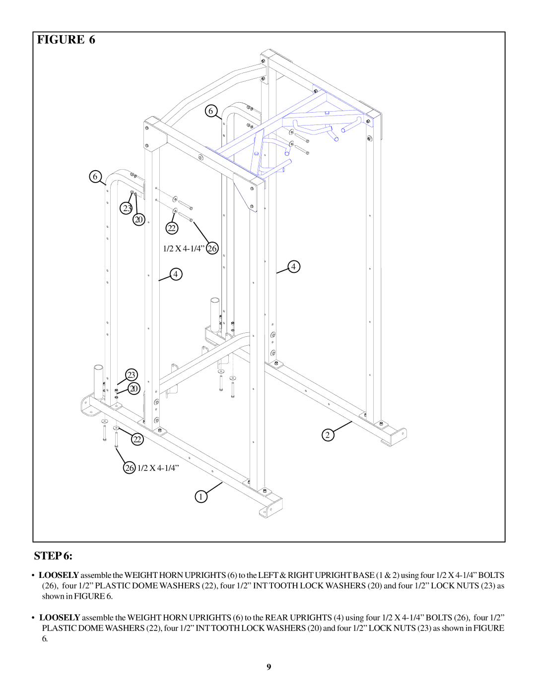 Life Fitness OHDPR9 manual X 4-1/4 26 1/2 X 4-1/4 