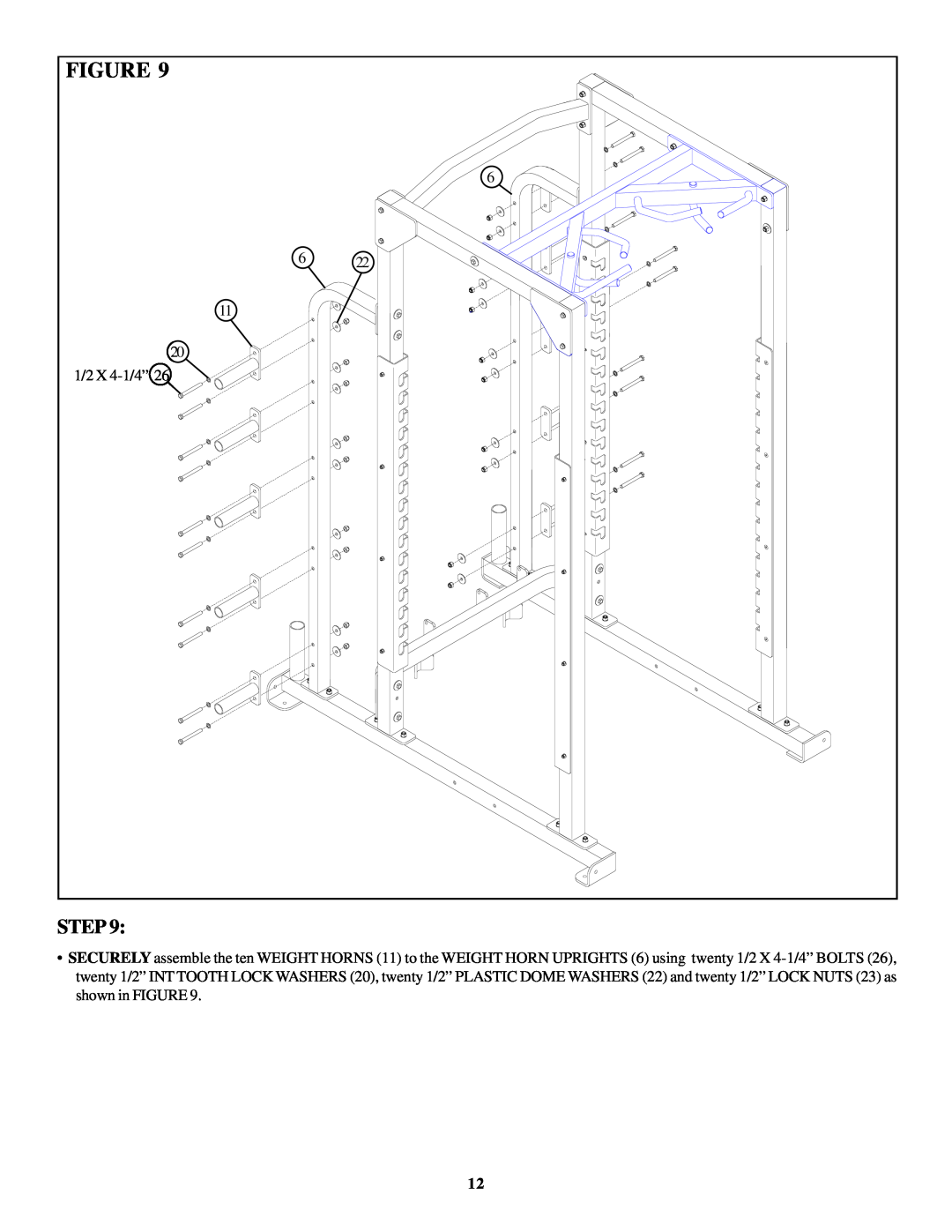 Life Fitness OHDPR9 manual Step, 1/2 X 4-1/4” 