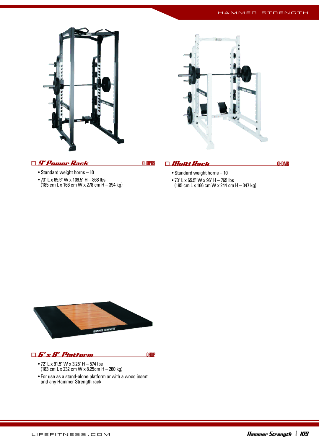 Life Fitness OHDRacks manual Multi Rack, Platform 