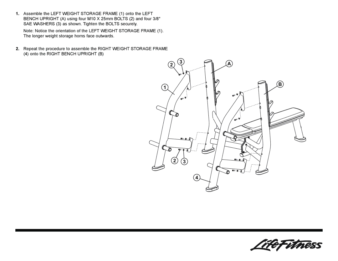 Life Fitness Olympic Bench owner manual 