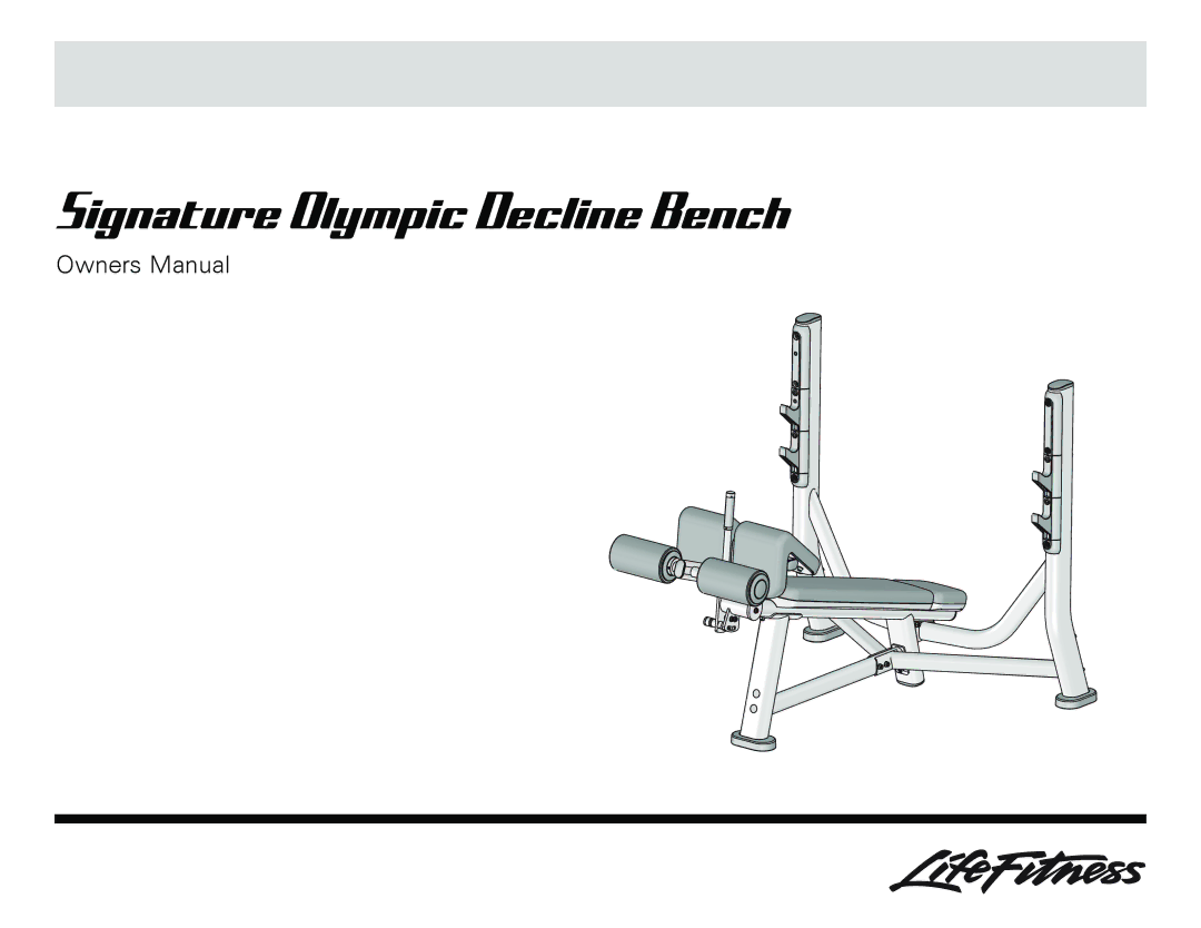 Life Fitness owner manual Signature Olympic Decline Bench 