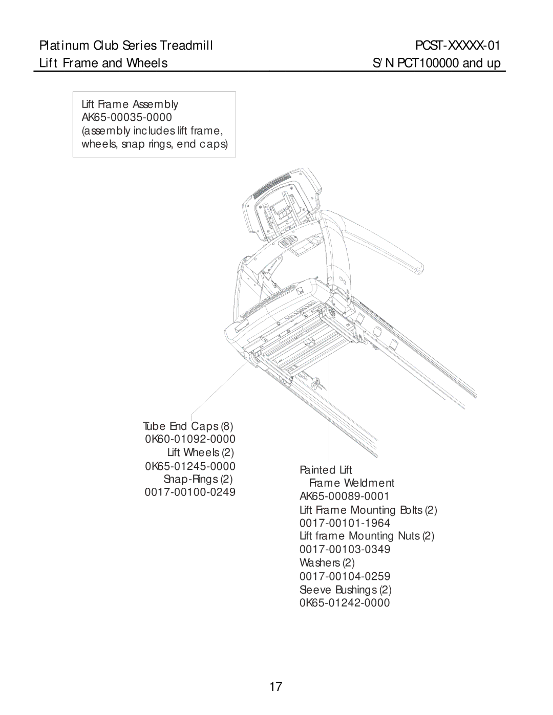 Life Fitness PCST-INTHX-01, PCST-DOMHX-01, PCST-DOMLX-01 manual Lift Frame and Wheels 