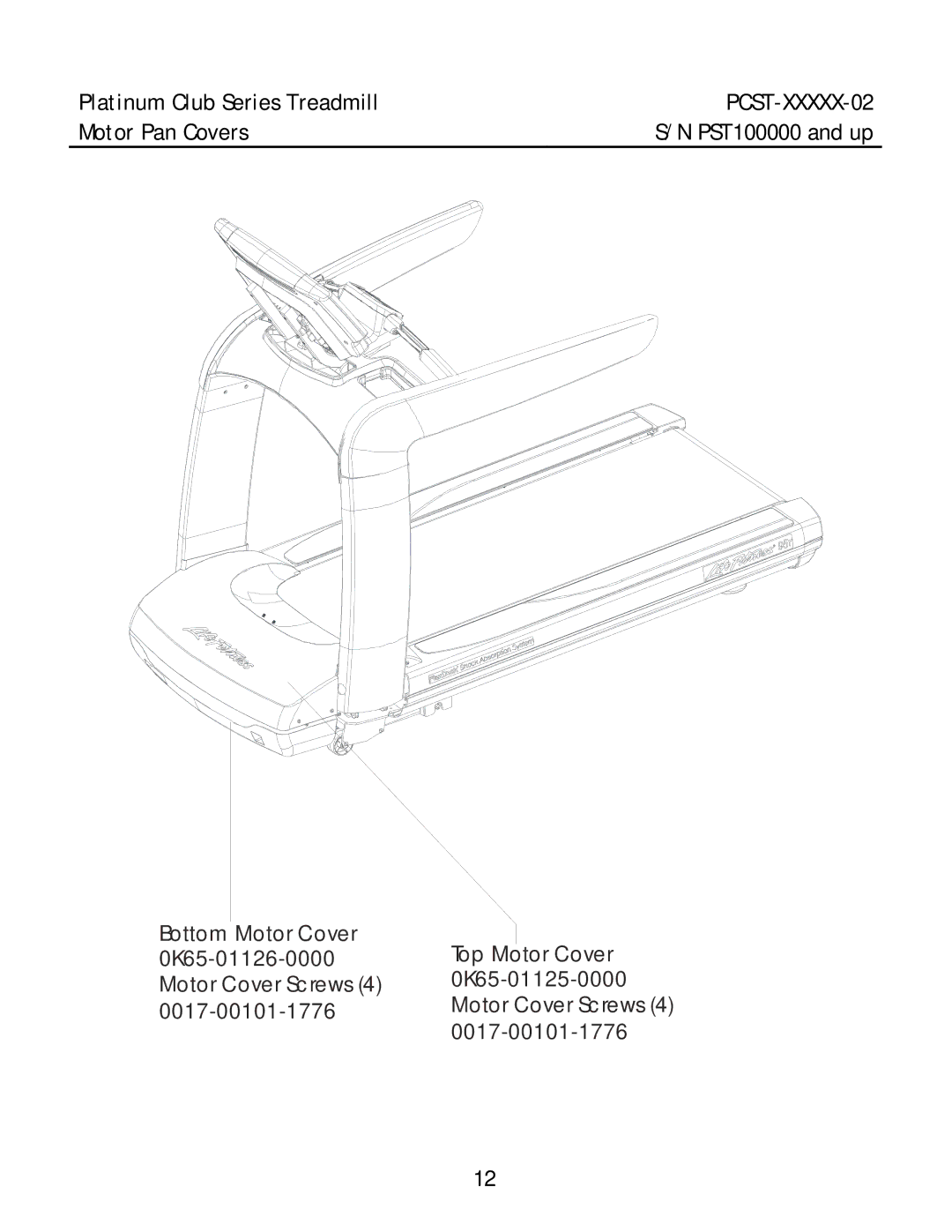 Life Fitness PCST-DOMLX-02, PCST-DOMHX-02, PCST-INTHX-02 manual Motor Pan Covers 