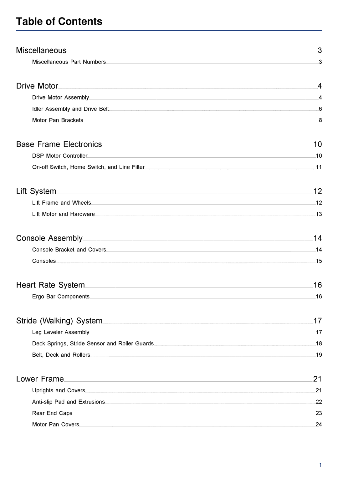 Life Fitness 95T-INTHX-XX, PCST-DOMXX-XX, 95T-DOMLHX-XX manual Table of Contents 